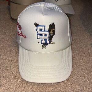 Stevenson Ranch White Mesh Trucker Hat with Eagle